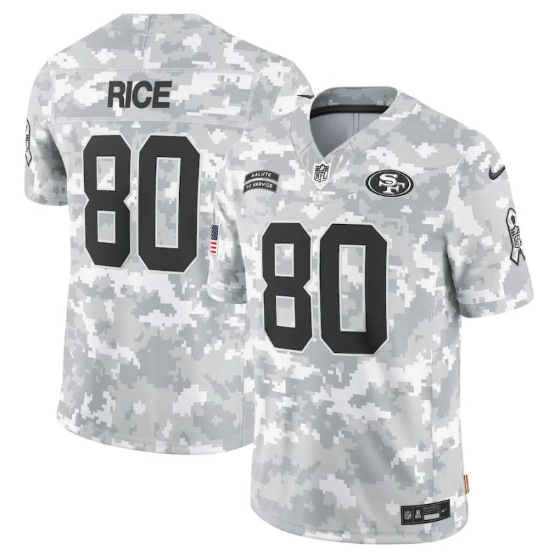 Men San Francisco 49ers #80 Rice Nike Arctic Camo 2024 Salute to Service Limited NFL Jersey->indianapolis colts->NFL Jersey